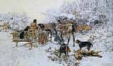 Jaroslav Fr. Julius Vesin A winter hunt painting
